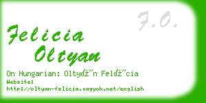 felicia oltyan business card